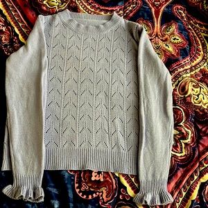 Womans Ruffled sleeve winter sweater Lavender color